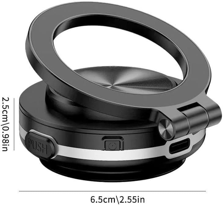Vacuum Magnetic Suction Cup Phone Car Mount Folding Swivel Stand Rotation Electric Vacuum for MagSafe Stand Universal - Image 8