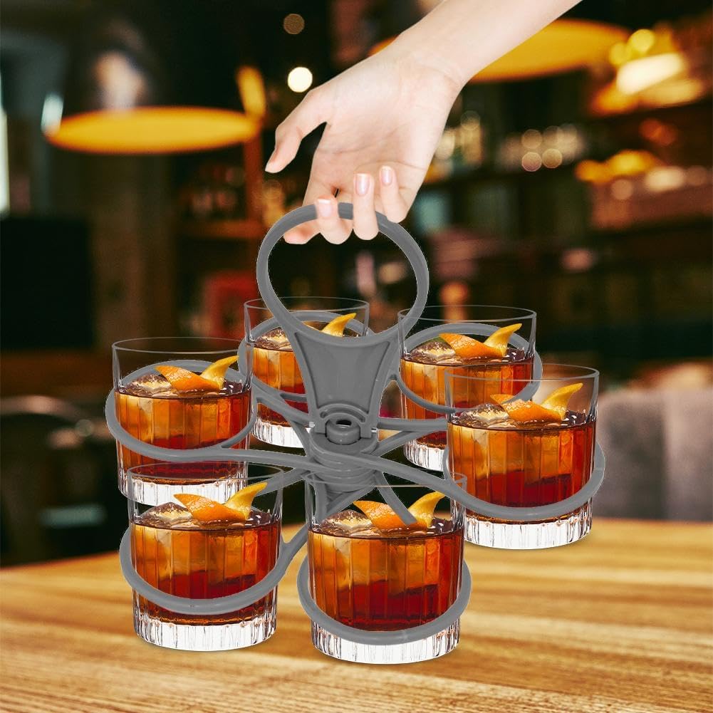 Rotating Cup Holder Fold Away Cup Carrier,Portable Drink Carrier for Big Cups,Reusable Drink Delivery Carrier with Handle for Festival Sports - Image 5