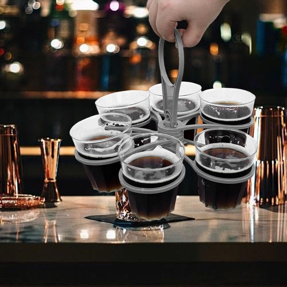 Rotating Cup Holder Fold Away Cup Carrier,Portable Drink Carrier for Big Cups,Reusable Drink Delivery Carrier with Handle for Festival Sports - Image 6