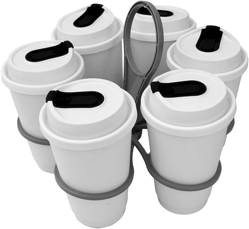 Rotating Cup Holder Fold Away Cup Carrier,Portable Drink Carrier for Big Cups,Reusable Drink Delivery Carrier with Handle for Festival Sports - Image 7