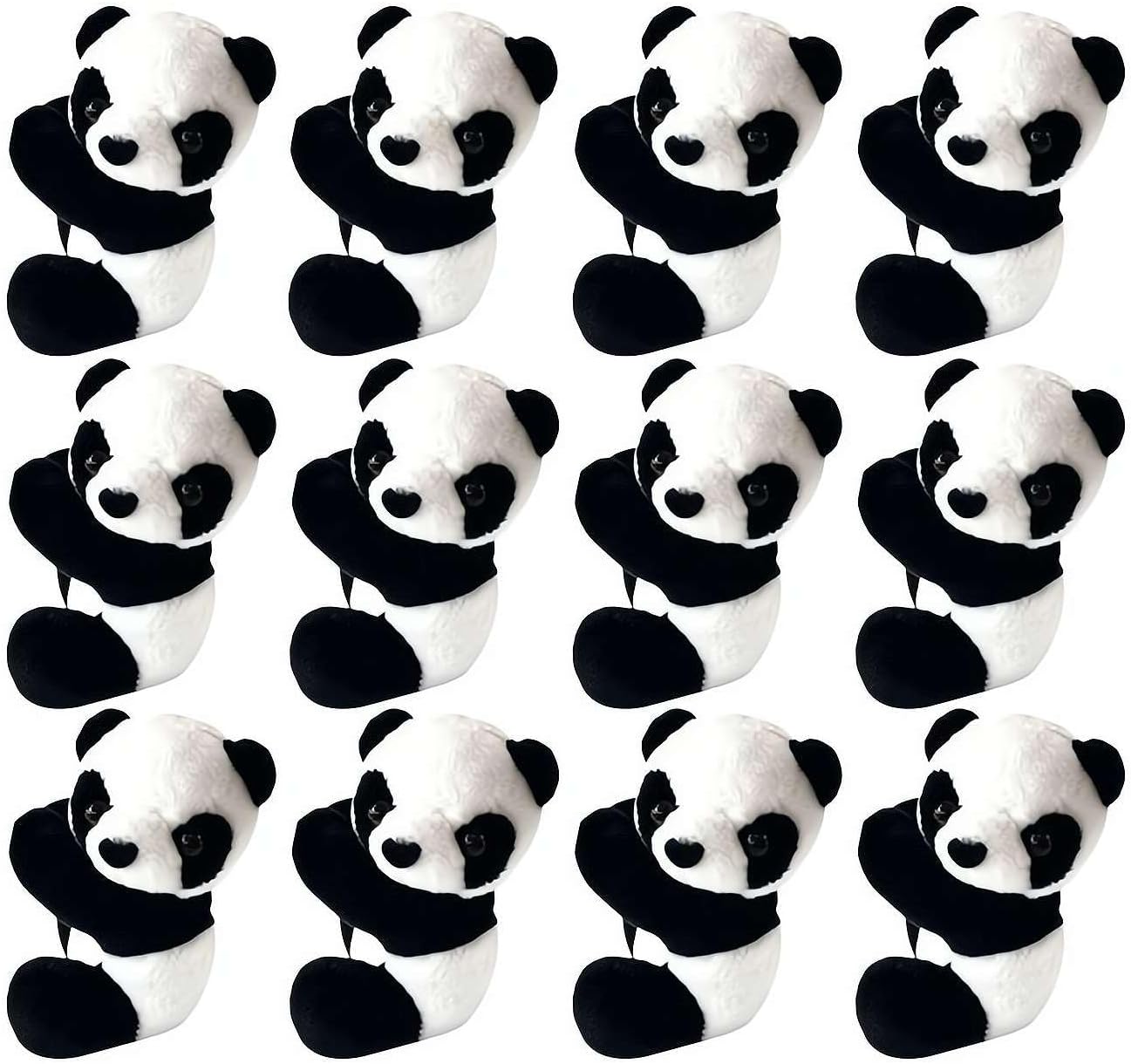 Mini Panda Figurines,Cute Panda Bamboo Toys Panda Cake Decoration,Panda Clips Curtain Holder,Home Decoration Plant Pots Bonsai Craft Decor,Chinese Style Souvenir - Image 1