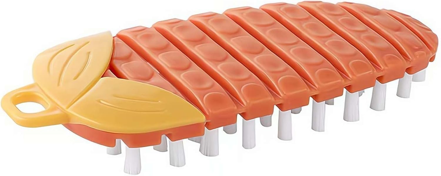 Vegetable Brush,Potato Brush Cleaning Brush,Multiple Fruit Vegetable Cleaning Brush,Vegetable Brush Scrubber for All Kinds Fruits Vegetables (Orange) - Image 1