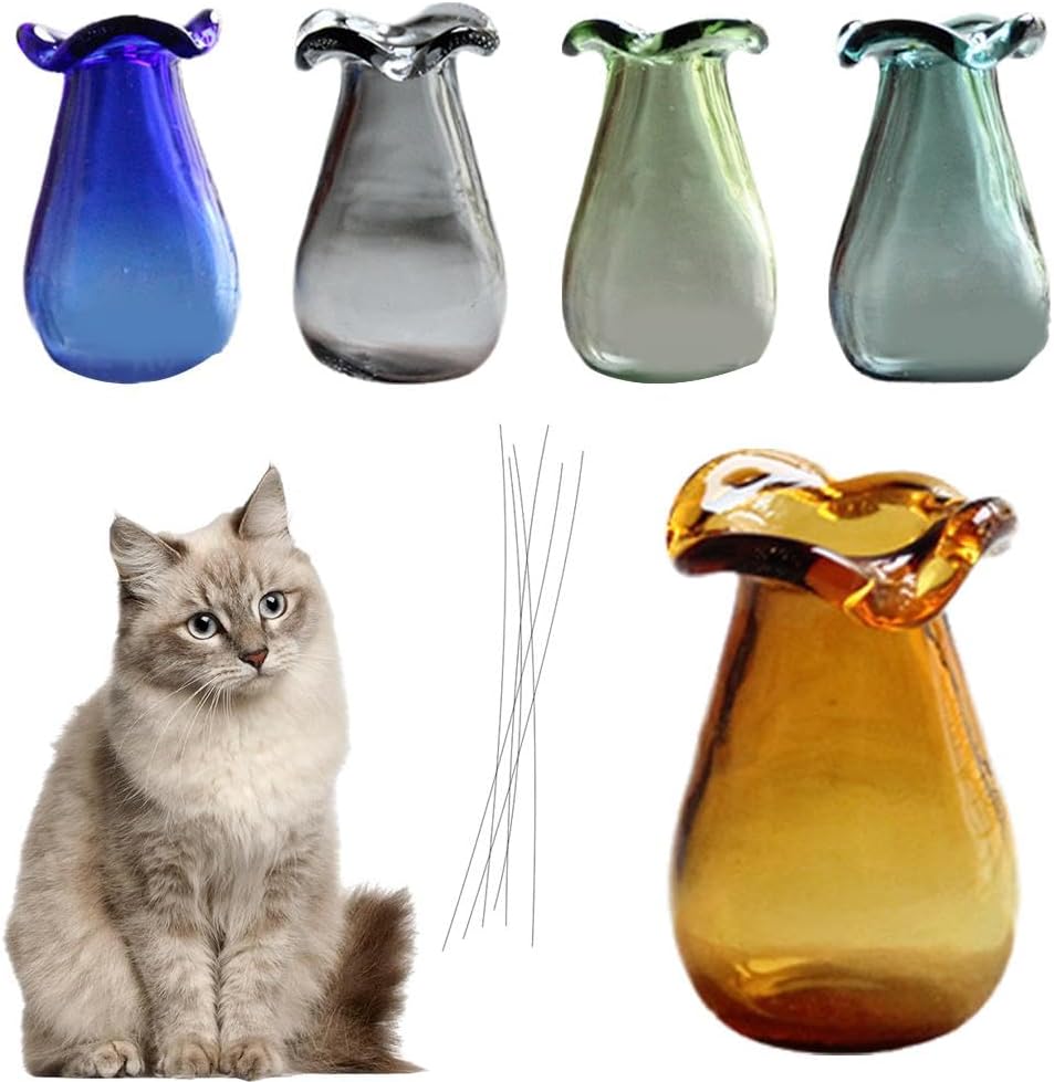Tiny Vase for Cat Whisker, Cat Whisker Jar Holder, Miniature Flower Vase, Cat Whisker Storage Collection, Miniature Glass Vase Ornaments, Cat Memorial Gifts for Cat Lovers - Image 2