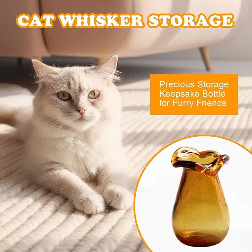 Tiny Vase for Cat Whisker, Cat Whisker Jar Holder, Miniature Flower Vase, Cat Whisker Storage Collection, Miniature Glass Vase Ornaments, Cat Memorial Gifts for Cat Lovers - Image 3