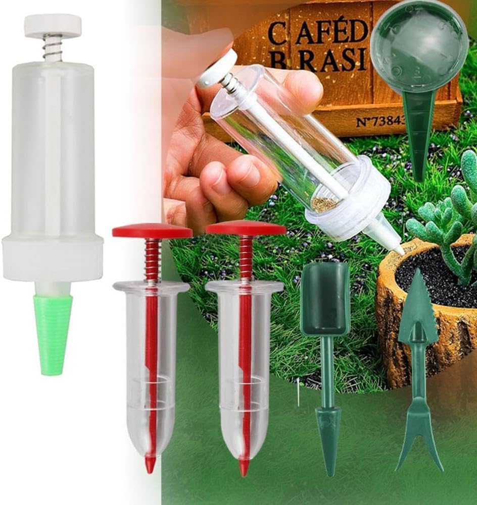Mini Seed Spreader, 2025 Upgrade Mini Sowing Seed Dispenser, Small Hand Seed Planter Tool, Manual Seedlings Dibber and Widger Set, Garden Seed Planter Seed Counter for Spreading - Image 3