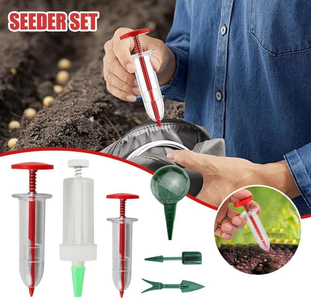 Mini Seed Spreader, 2025 Upgrade Mini Sowing Seed Dispenser, Small Hand Seed Planter Tool, Manual Seedlings Dibber and Widger Set, Garden Seed Planter Seed Counter for Spreading - Image 4