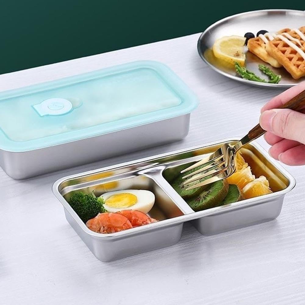 Grab and Go Snack Containers – Reusable Stainless Steel Double Compartment Containers with Lids, Stainless Steel Snack Containers, Snacks Dips for Snacks, Dips, Takeout, Travel - Image 2