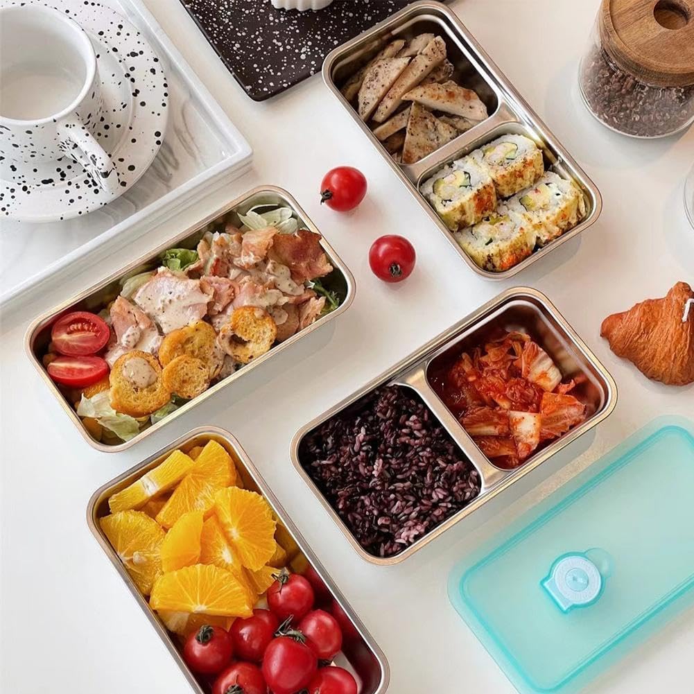 Grab and Go Snack Containers – Reusable Stainless Steel Double Compartment Containers with Lids, Stainless Steel Snack Containers, Snacks Dips for Snacks, Dips, Takeout, Travel - Image 3