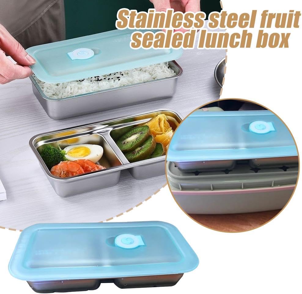 Grab and Go Snack Containers – Reusable Stainless Steel Double Compartment Containers with Lids, Stainless Steel Snack Containers, Snacks Dips for Snacks, Dips, Takeout, Travel - Image 4