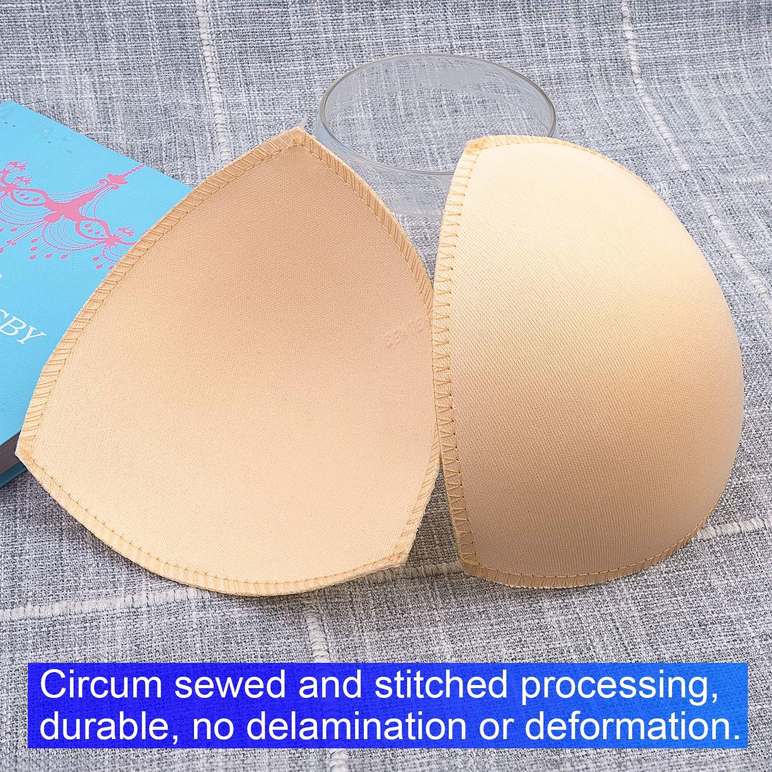 Bra Pads Inserts 6 Pairs, Bra Cups Inserts, Removable Breast Enhancers Inserts for Women (Beige, Black, White) - Image 3