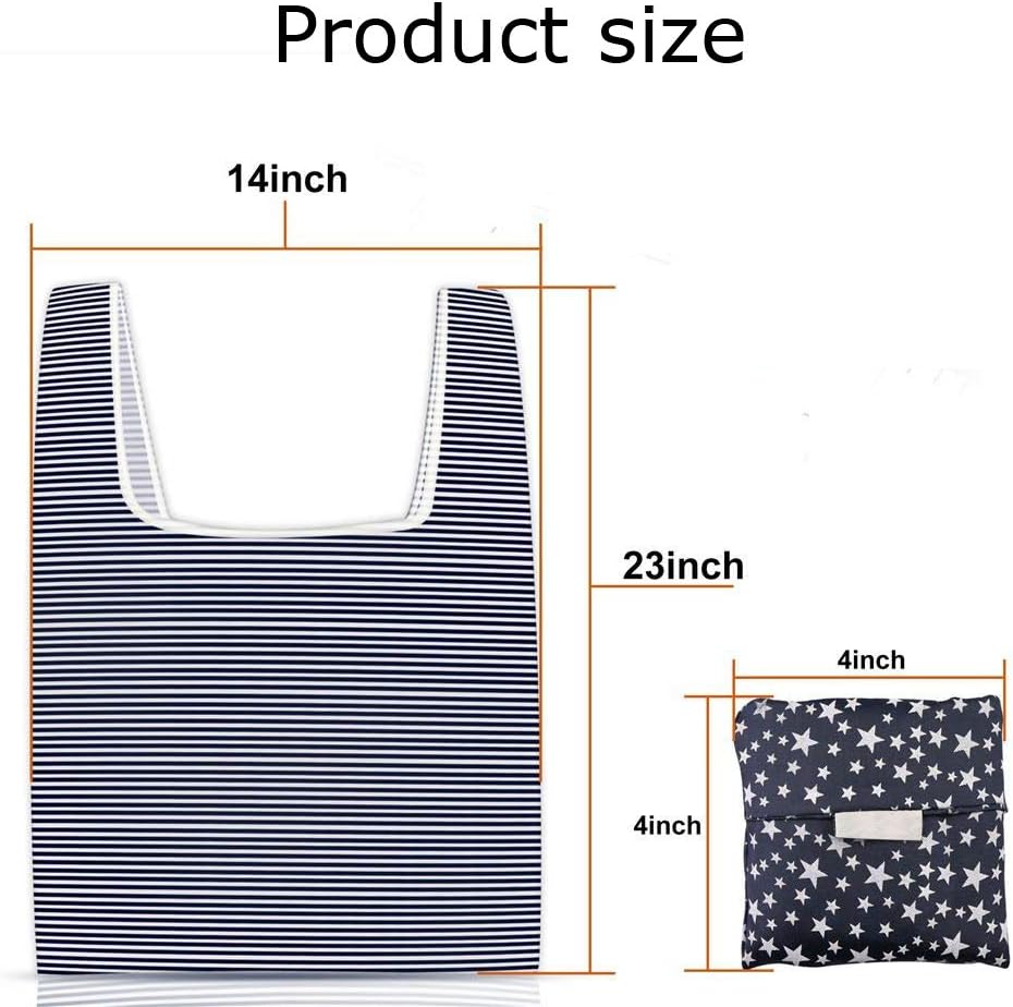 4 Pack Foldable Shopping Bags Reusable Eco-friendly Grocery Tote Bags Shopper Bag Folding into Attached Pouch (Random color) - Image 7