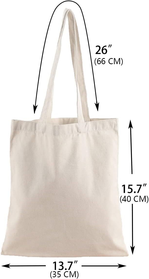 Reusable Grocery Shopping Bags Cotton Tote Bag, Blank Tote Canvas Bags for DIY Craft, Grocery,Shopping,Drawing - Image 2