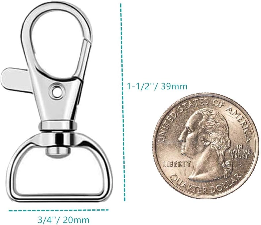 40PCS Swivel Snap Hooks, Premium Lanyard Snap Hook for Lanyard and Sewing Projects (3/4” Inside Width)… - Image 2