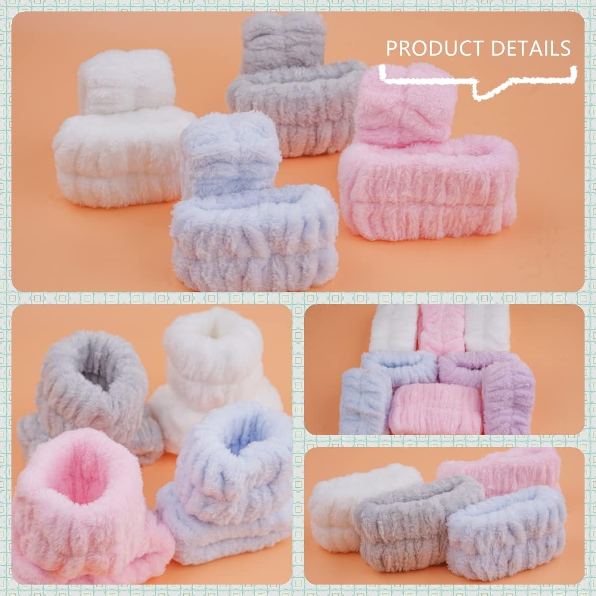 8PCS Wristbands for Washing Face, Microfiber Wrist Wash Bands, Towel Scrunchies Spa Face Wash Wristbands Prevent Water from Spilling Down Your Arms (4) - Image 6