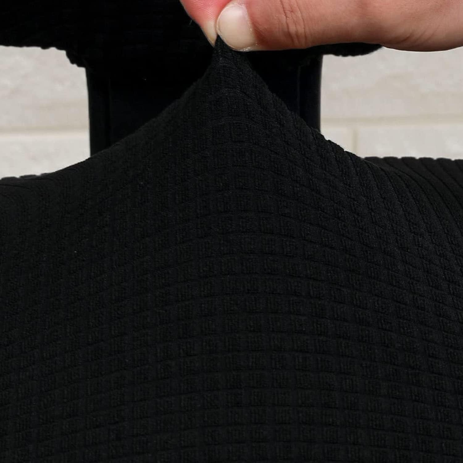 Office Chair Covers, Elastic Stretch Computer Chair Seat Slipcovers Super Fit Anti-dust Desk Seat Cover Spandex Removable Washable Kitchen Chair Protective Cover (Black) - Image 4