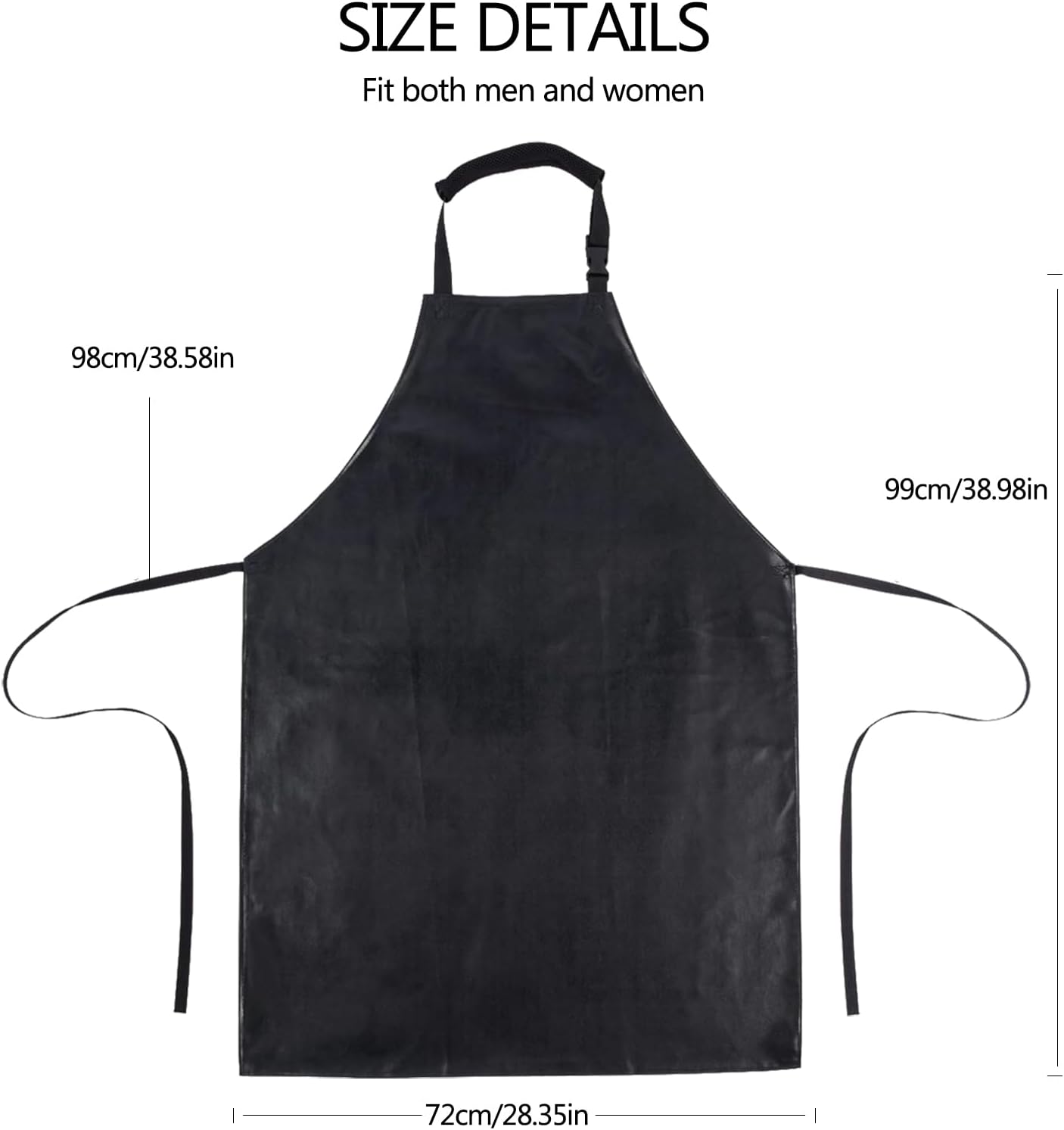 Heavy Duty Vinyl Waterproof Apron for Unisex Adult, Ultra Lightweight, Industrial Apron, Black - Image 6