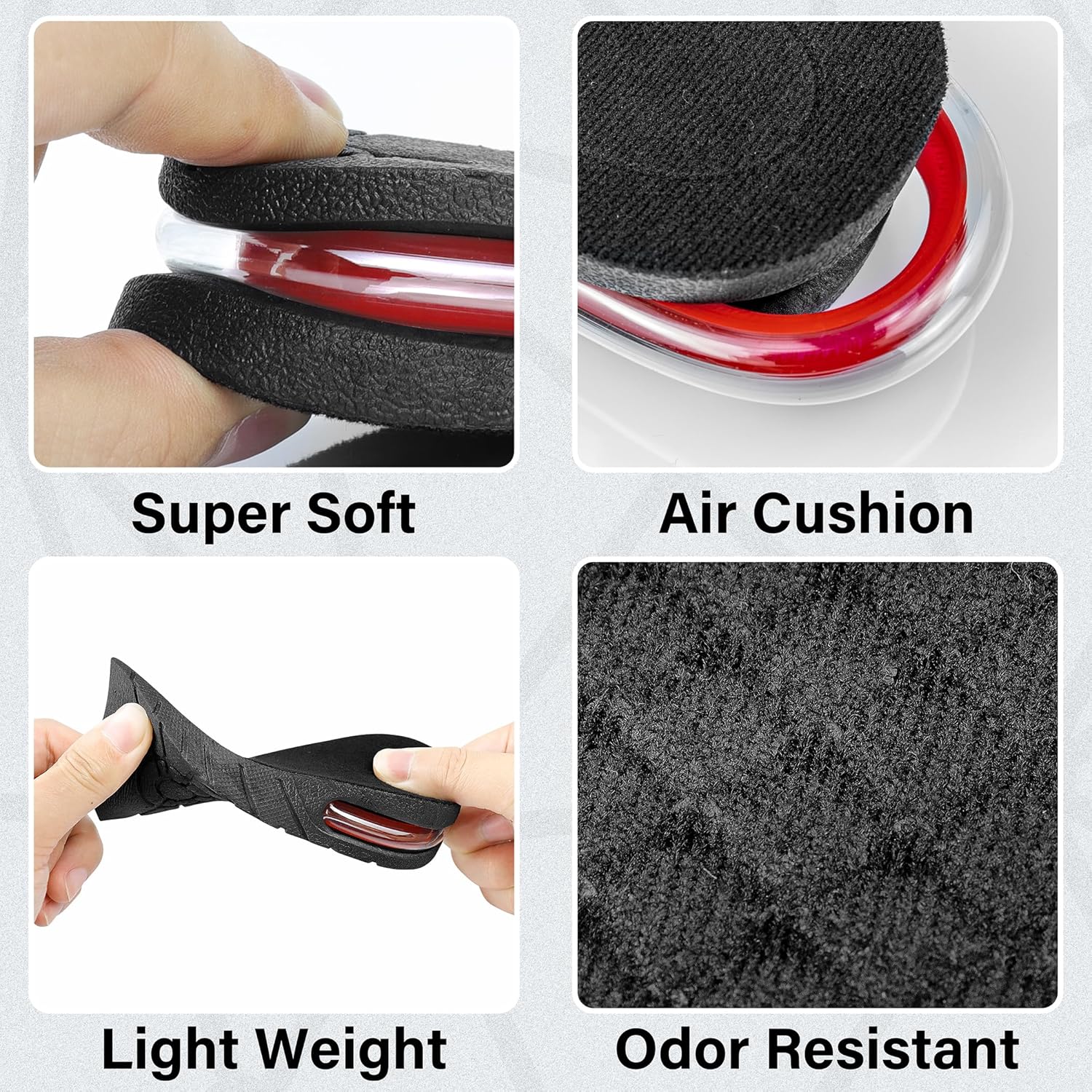 Height Increase Insole 3-Layer Air up Shoe Lifts Elevator Shoes Insole -6 cm(2.4inches) Heels lift Inserts for Men and Women - Image 3