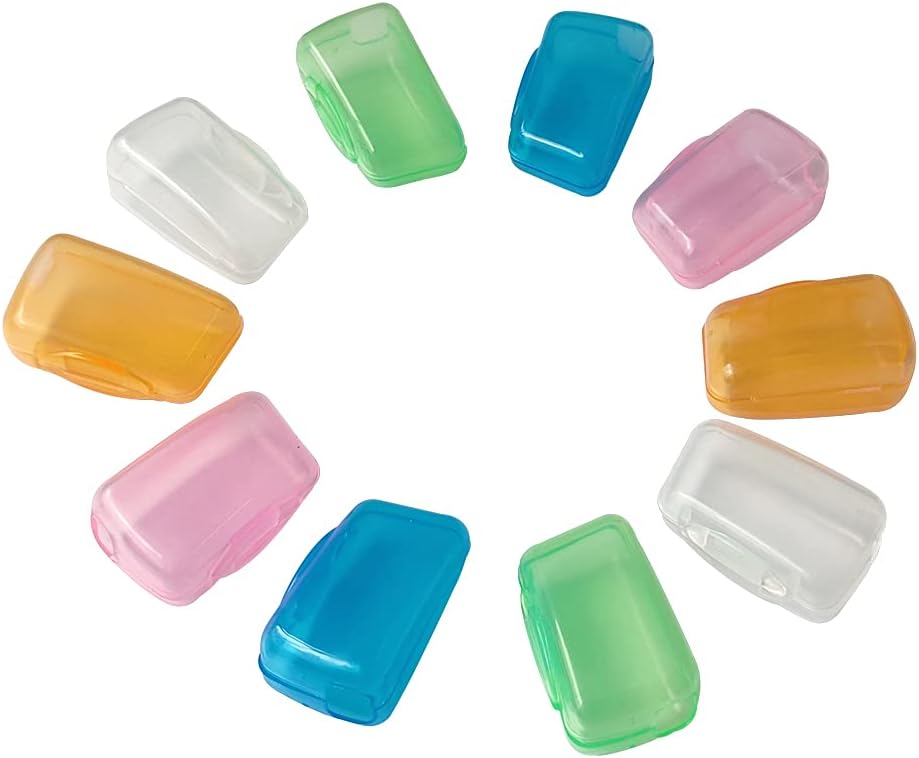 10 Pieces Portable Toothbrush Containers Travel Toothbrush Cap Cover Tooth Brush CapsConvenient for Travel, Home, Office and Hotel Use - Image 1