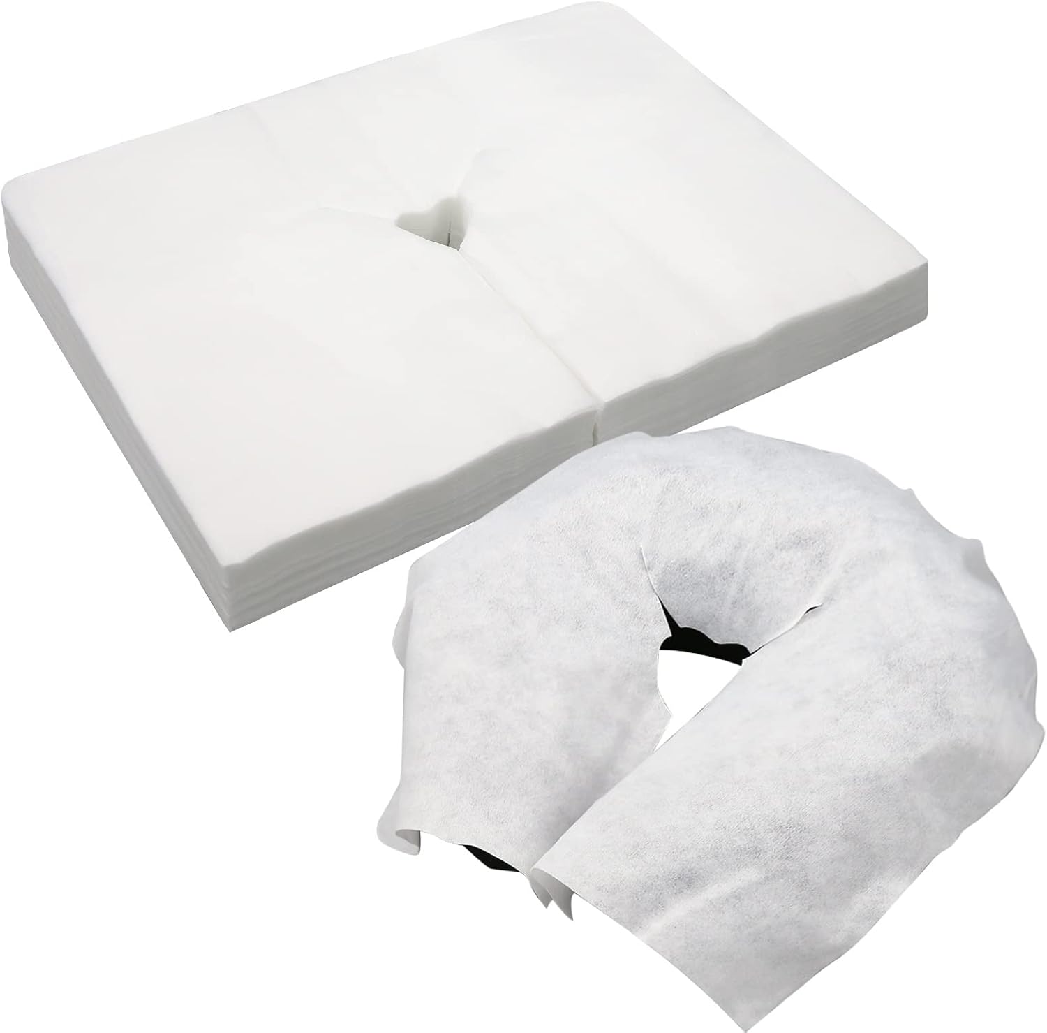 100PCS Upgrade Disposable Face Cradle Covers, Medical-Grade, Ultra Soft, Luxurious, Non-Sticking Massage Face Covers, Large Disposable Headrest Covers for Massage Tables and Massage Chairs - Image 1