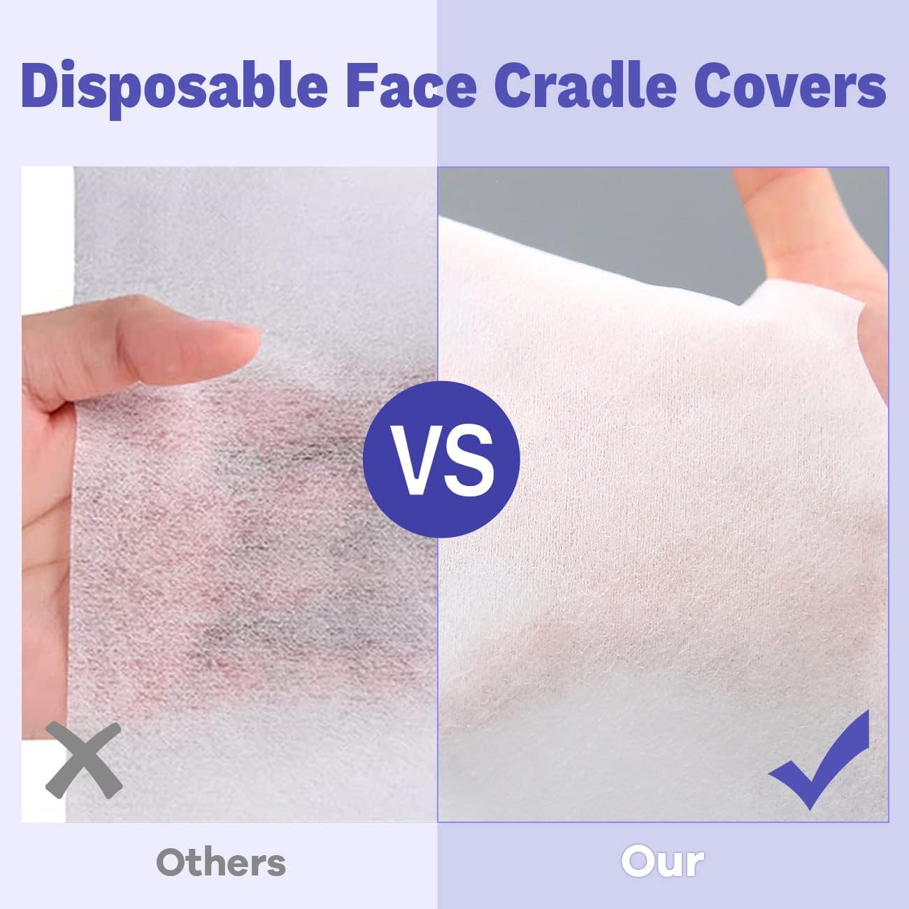 100PCS Upgrade Disposable Face Cradle Covers, Medical-Grade, Ultra Soft, Luxurious, Non-Sticking Massage Face Covers, Large Disposable Headrest Covers for Massage Tables and Massage Chairs - Image 5