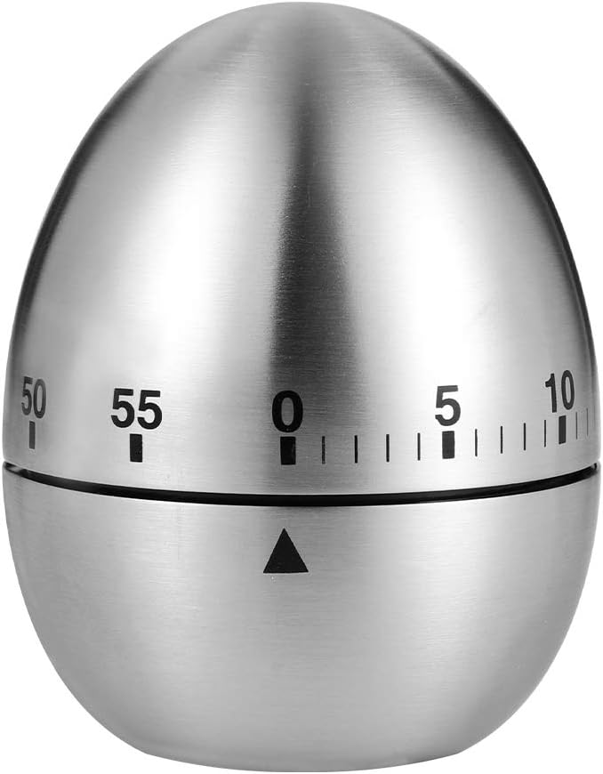 Egg Timer, Classic Egg Shaped Cooking and Baking Countdown Alarm, Manual Mechanical Timer with Loud Alarm for Kids Elderly, Home Use Kitchen Cooking Timer 0-60 Minutes, no Batteries Required - Image 1