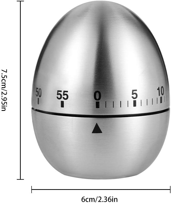 Egg Timer, Classic Egg Shaped Cooking and Baking Countdown Alarm, Manual Mechanical Timer with Loud Alarm for Kids Elderly, Home Use Kitchen Cooking Timer 0-60 Minutes, no Batteries Required - Image 2