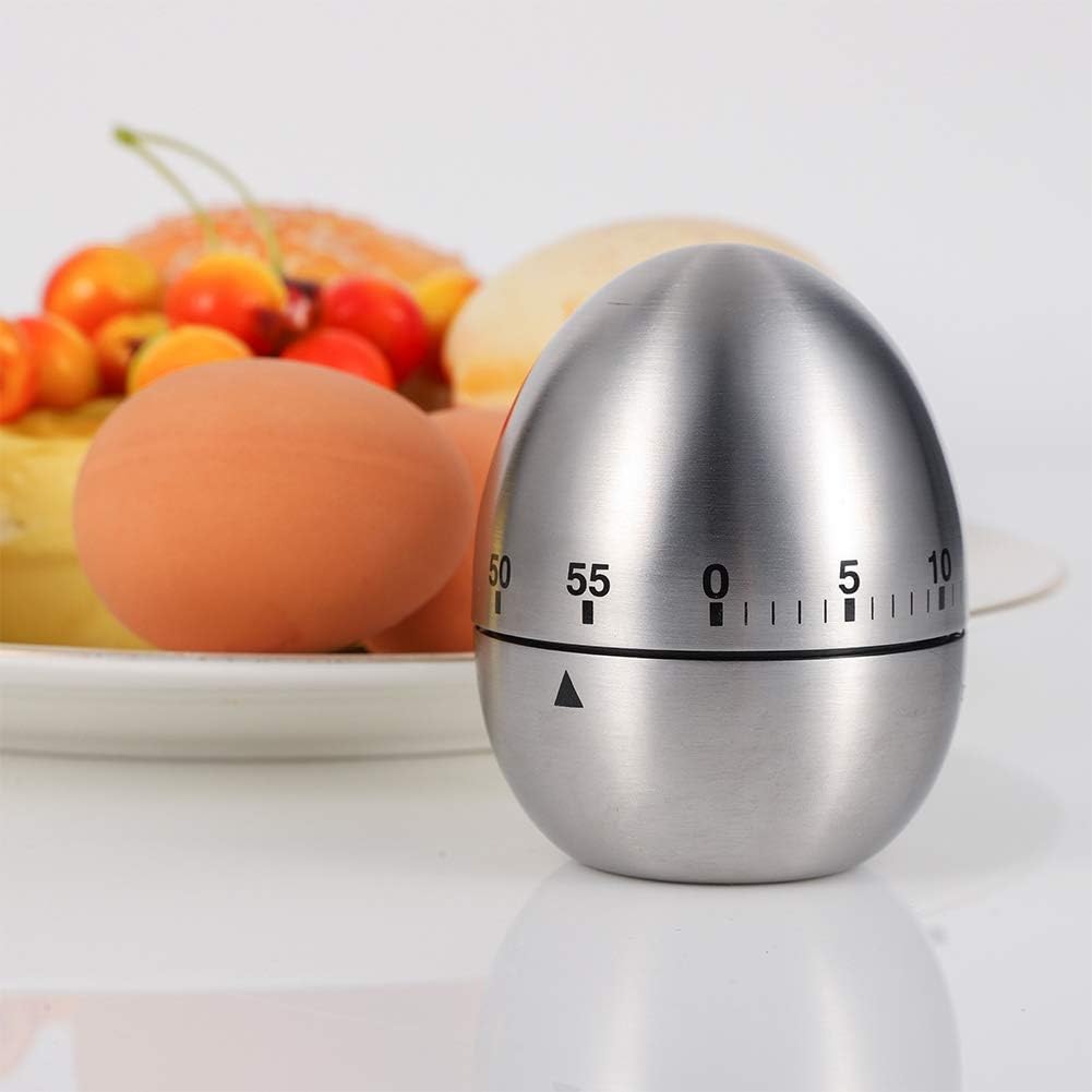 Egg Timer, Classic Egg Shaped Cooking and Baking Countdown Alarm, Manual Mechanical Timer with Loud Alarm for Kids Elderly, Home Use Kitchen Cooking Timer 0-60 Minutes, no Batteries Required - Image 4