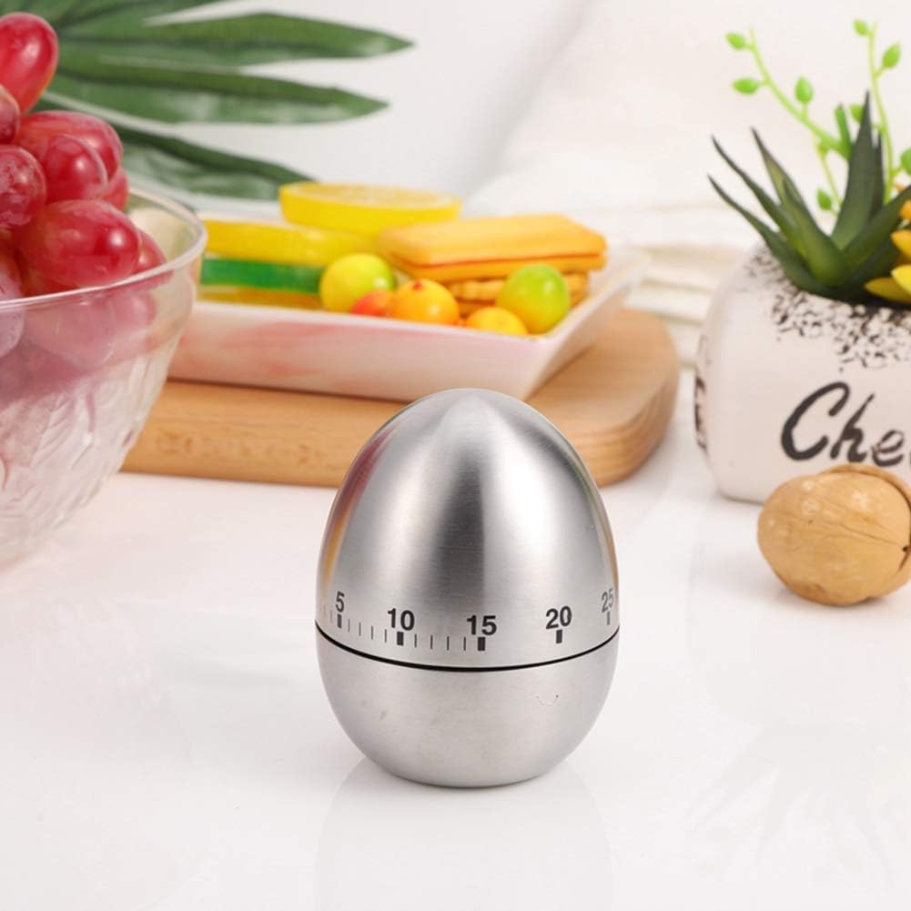 Egg Timer, Classic Egg Shaped Cooking and Baking Countdown Alarm, Manual Mechanical Timer with Loud Alarm for Kids Elderly, Home Use Kitchen Cooking Timer 0-60 Minutes, no Batteries Required - Image 7