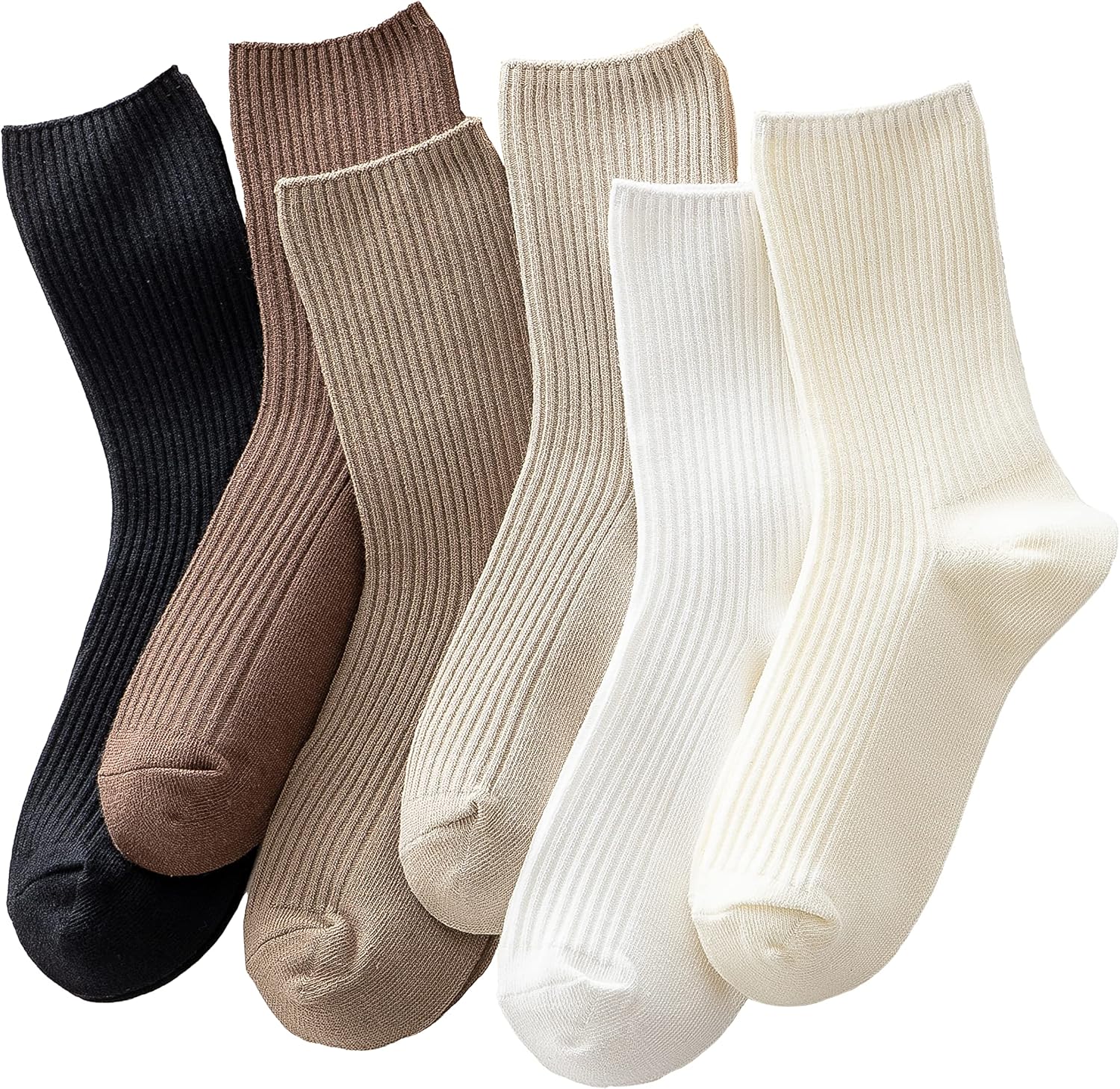 Womens Cute Crew Socks Casual Athletic Aesthetic Socks Neutral Cotton Socks for Women Granola Girls Clothes - Image 1