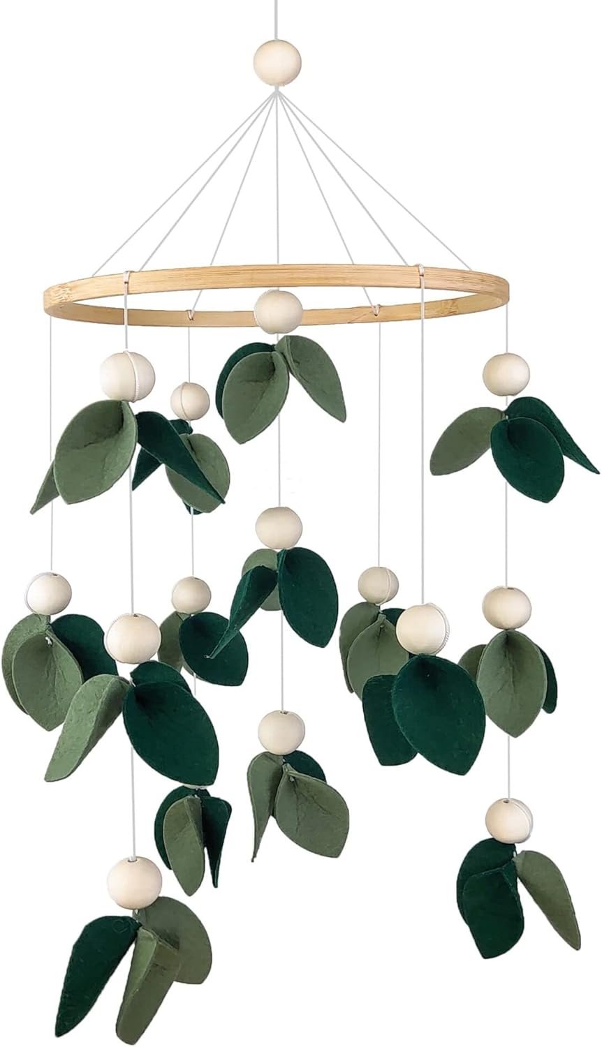 Cute Baby Mobile for Crib - Gender Neutral Mobile for Nursery Decor - Felt Cloth Leaves Mobile Boho Nursery Decor - Crib Mobile for Girls, Boys - Mobile for Bassinet - Image 1