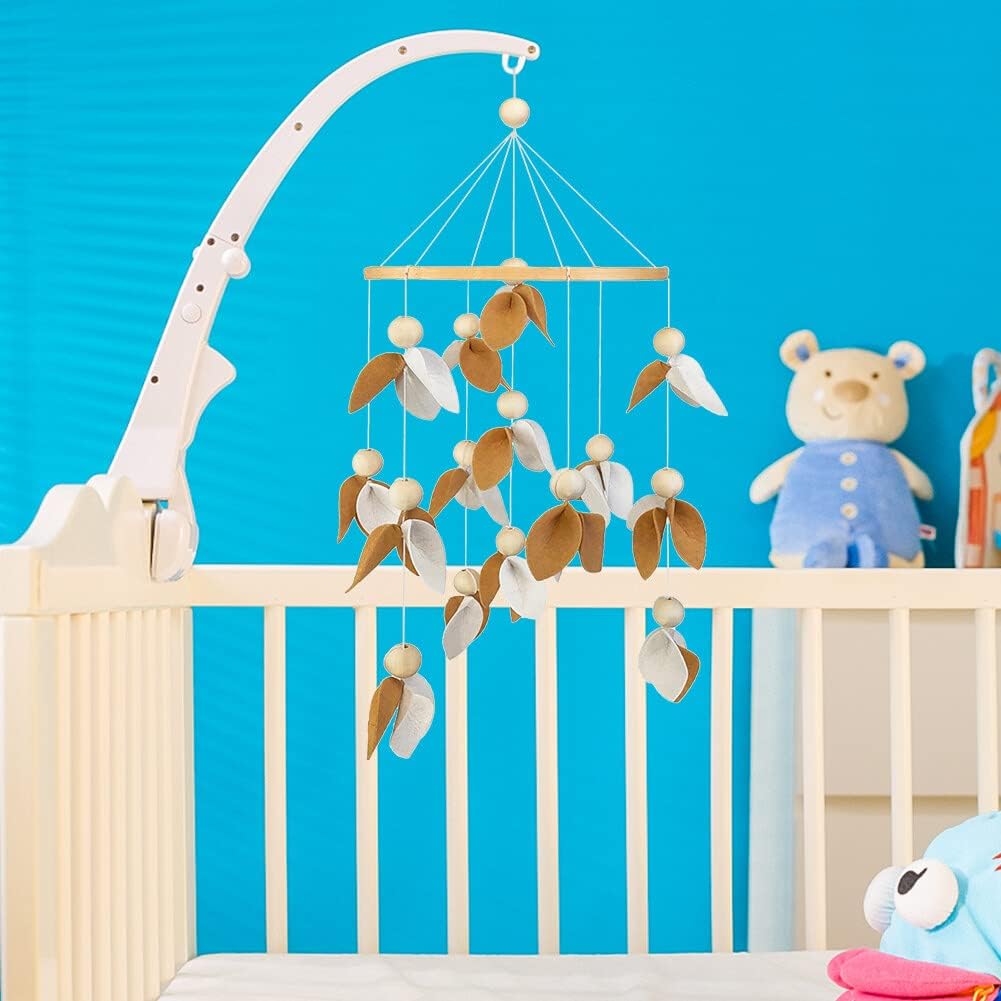 Cute Baby Mobile for Crib - Gender Neutral Mobile for Nursery Decor - Felt Cloth Leaves Mobile Boho Nursery Decor - Crib Mobile for Girls, Boys - Mobile for Bassinet - Image 2