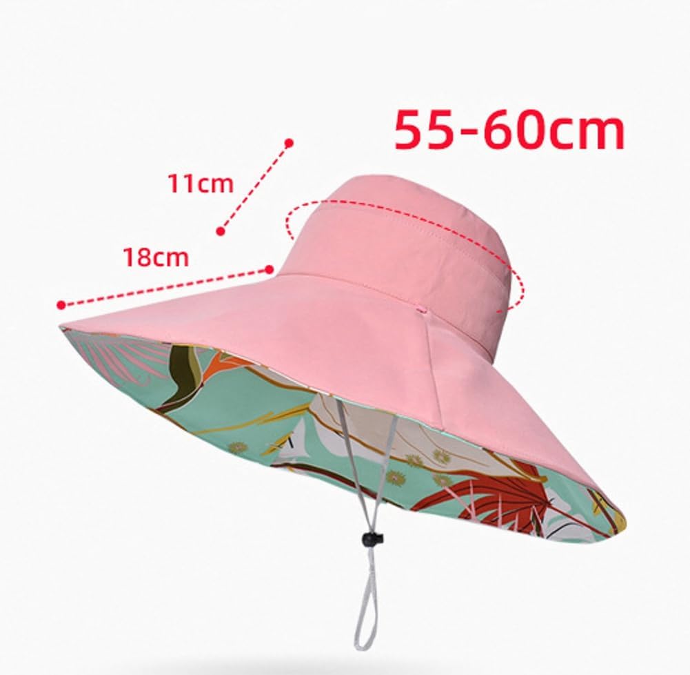 Super Wide Brim Sun Hat for Women Packable Reversible Double-Side-Wear Hats UV Protection Summer Beach Bucket Cap - Image 6
