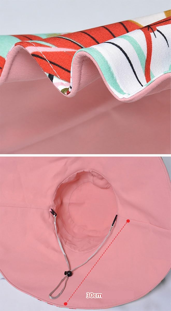 Super Wide Brim Sun Hat for Women Packable Reversible Double-Side-Wear Hats UV Protection Summer Beach Bucket Cap - Image 7