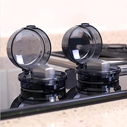 10Pcs Stove Locks,Child Safety Oven Knob Covers Stove Lock,Stove Stopper Knob Safety Covers,Stove Protector for Kids(Transparent Black) - Image 4