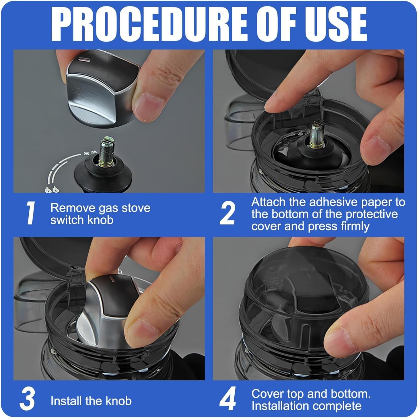 10Pcs Stove Locks,Child Safety Oven Knob Covers Stove Lock,Stove Stopper Knob Safety Covers,Stove Protector for Kids(Transparent Black) - Image 5