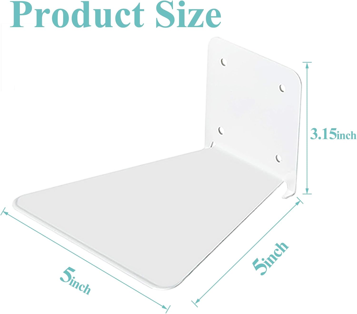 Invisible Floating Bookshelf - Modern White Wall Mount Metal Shelves for Room, Bedroom Bookcase, Small Bookshelf with Minimalist Design, Sleek Storage for Books & Decoratives（6PCS） - Image 3