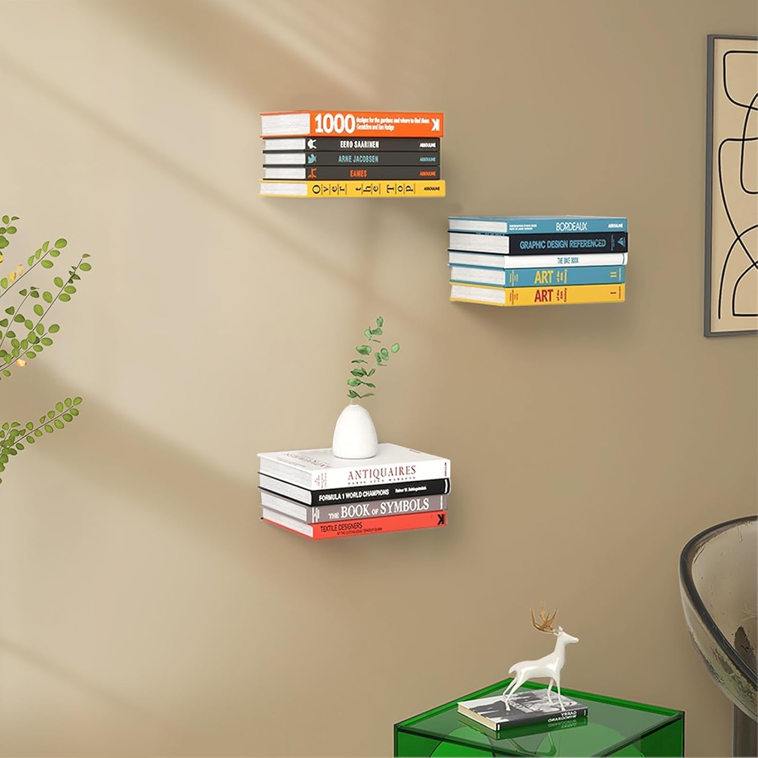 Invisible Floating Bookshelf - Modern White Wall Mount Metal Shelves for Room, Bedroom Bookcase, Small Bookshelf with Minimalist Design, Sleek Storage for Books & Decoratives（6PCS） - Image 4