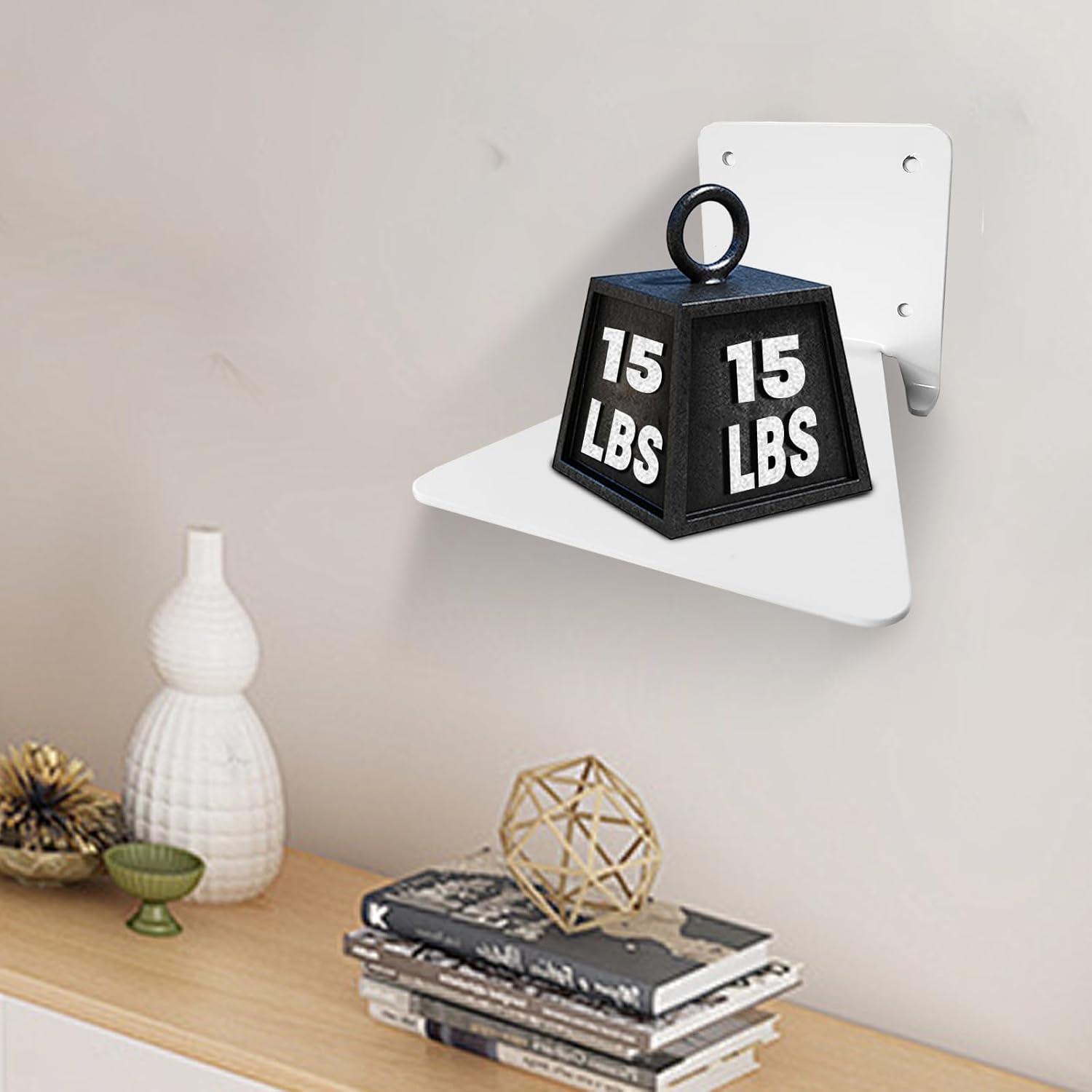 Invisible Floating Bookshelf - Modern White Wall Mount Metal Shelves for Room, Bedroom Bookcase, Small Bookshelf with Minimalist Design, Sleek Storage for Books & Decoratives（6PCS） - Image 6