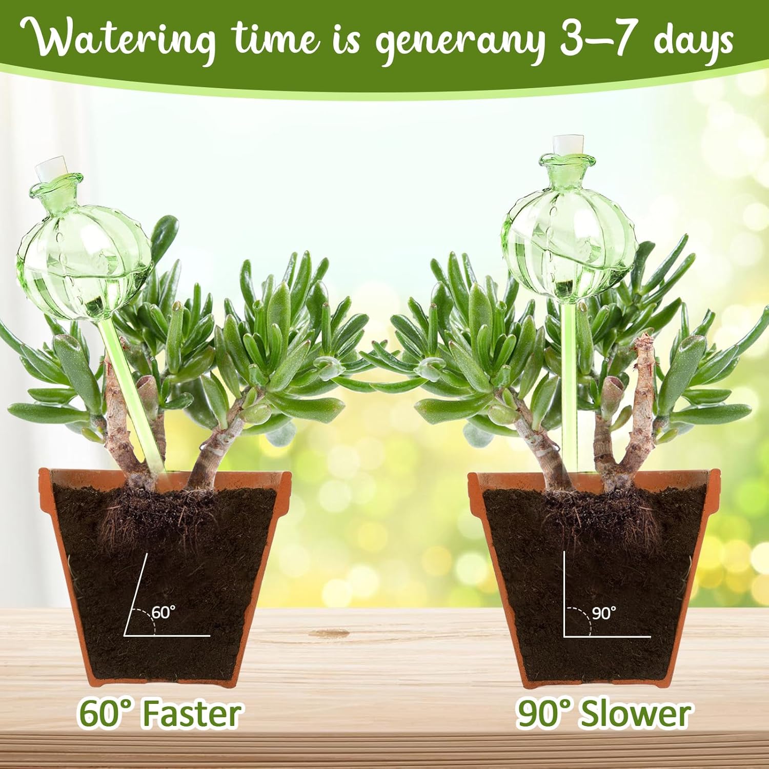 3 PCS Self Plant Watering Globes Insert, Clear Glass Watering Bulbs with Removable Sealing Plug, Plant Waterer for Indoor & Outdoor Plants Flowers (5 oz) - Image 3