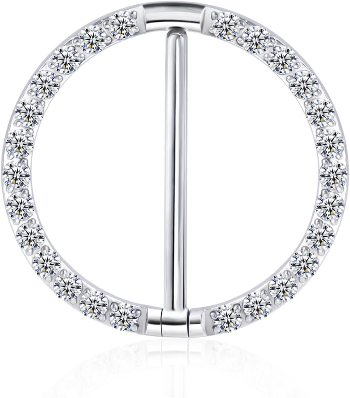 16G Nipple Rings, 2Pcs G23 14mm Solid Titanium Nipple Piercing Jewelry with Clear Shiny Cubic Zircon for Women, 14mm, Titanium, cubic zirconia - Image 1
