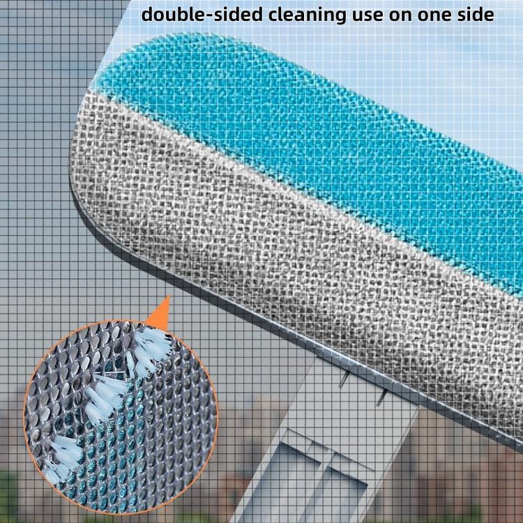 Mesh Screen Cleaner 4 in1, Wet and Dry Dual-Use Window Screen Cleaning Brush, Multi Window Cleaner Tools Window Glass Net Cleaner Squeegee, Groove Brush, Pet Hair Cleaner - Image 8