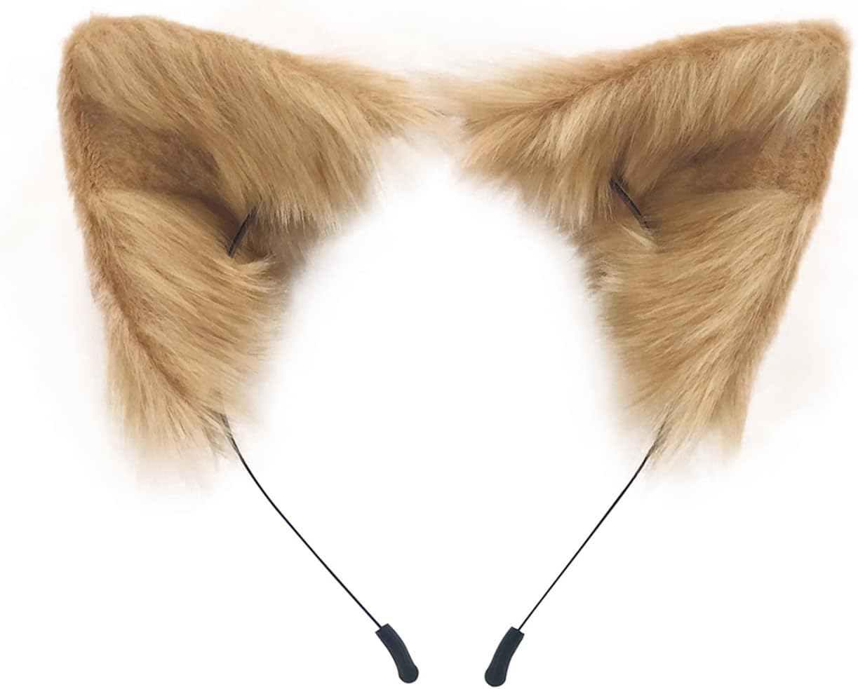 Cat Fox Faux Fur Ears Headband Cute Halloween Fancy Dress Cosplay Handmade Animal Furry Ears Hair Hoop - Image 1