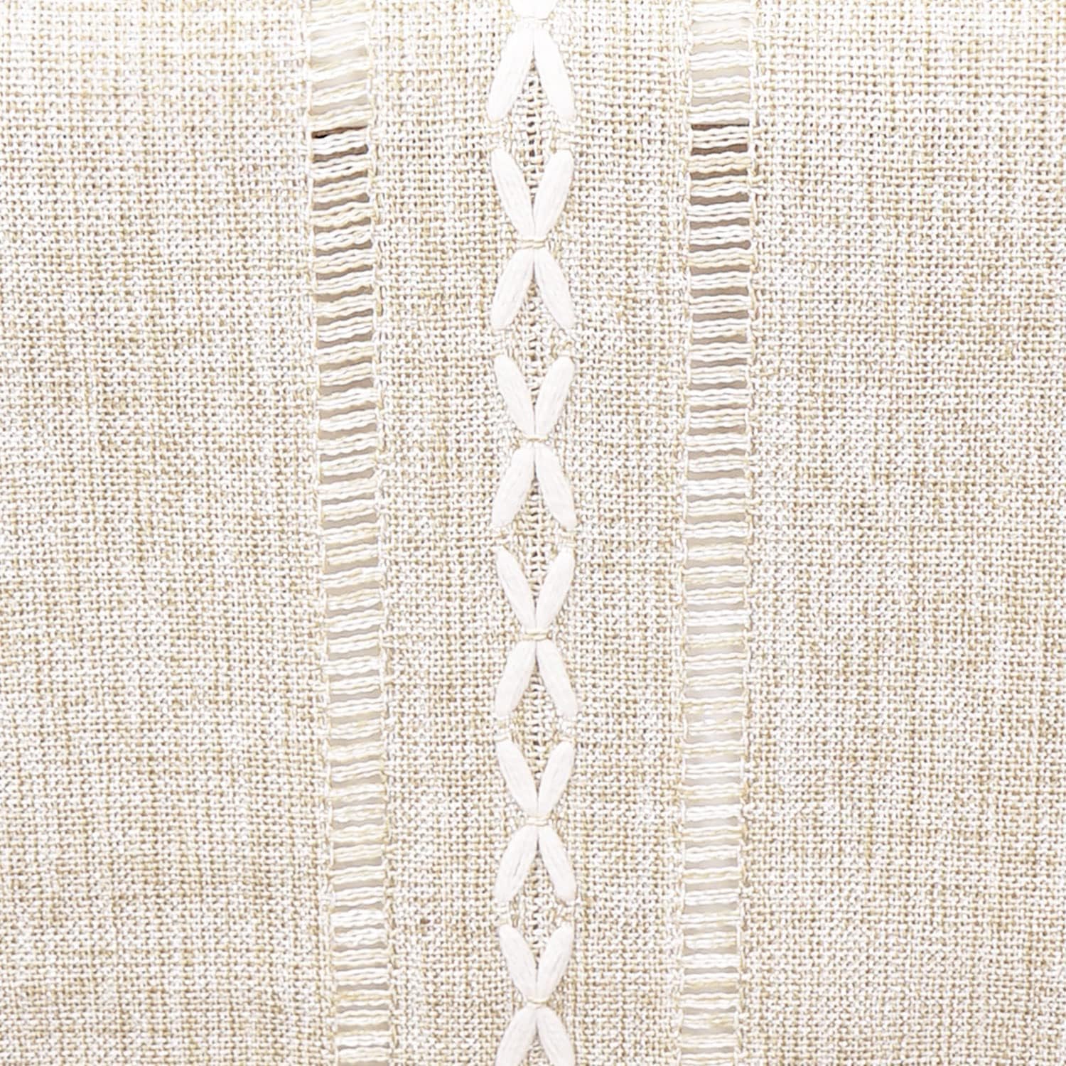 Fall Table Runner Farmhouse Rustic Style 13“ x 90”, Braided Striped Linen Cream Table Runner 90 Inches Long with Tassels for Dining Room Kitchen Reading Dresser Décor,Ivory White - Image 6