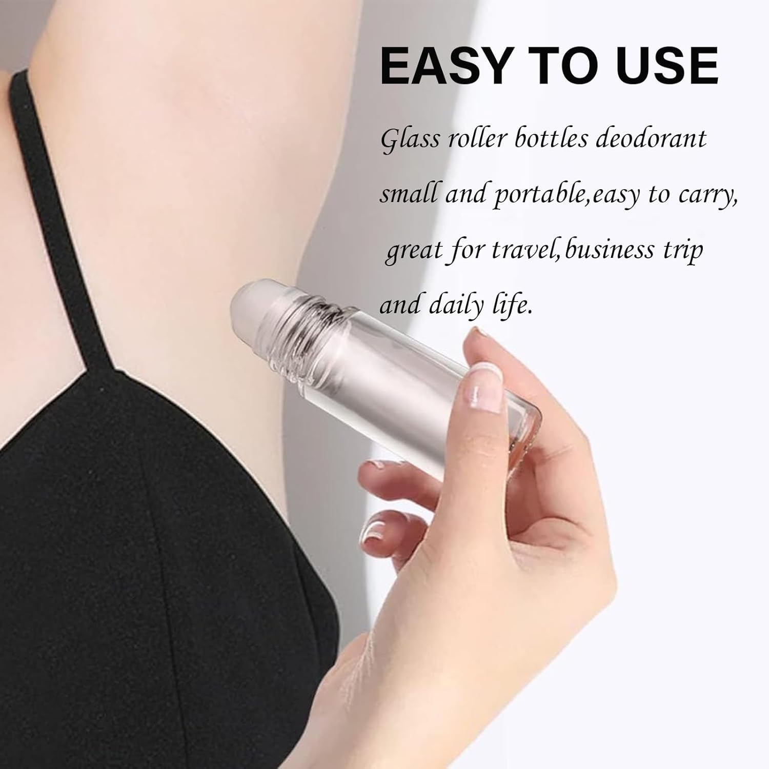 4PCS Essential Oil rolling Bottle, 30ml Portable Transparent Empty Glass Essential Oil Rolling Bottle,Refillable Cosmetic Perfume Rolling Bottle,For Fragrance Essential Oil - Image 5