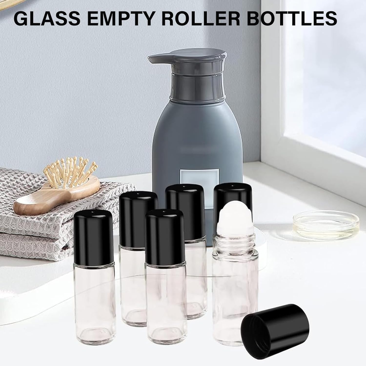 4PCS Essential Oil rolling Bottle, 30ml Portable Transparent Empty Glass Essential Oil Rolling Bottle,Refillable Cosmetic Perfume Rolling Bottle,For Fragrance Essential Oil - Image 6