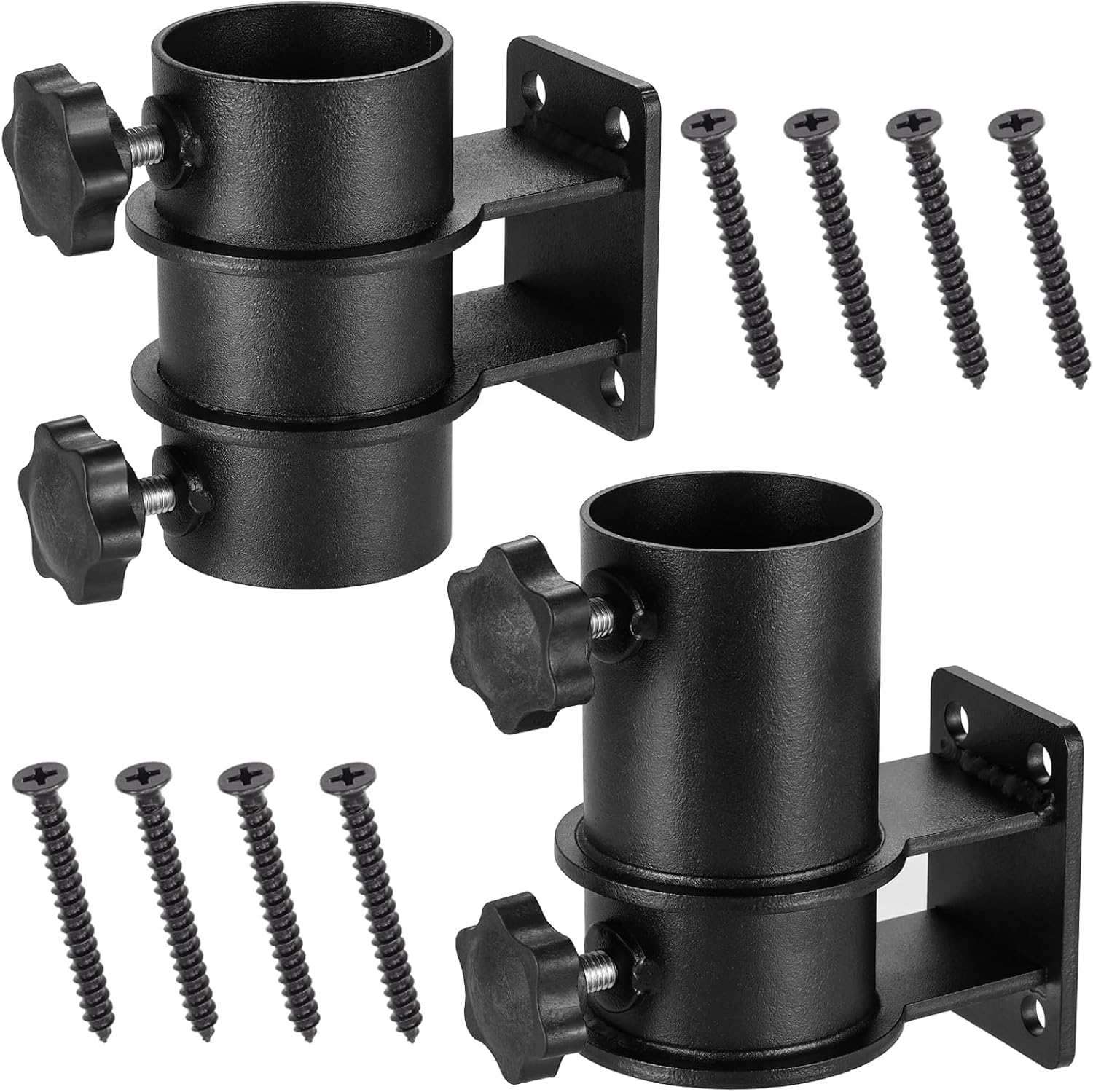 Umbrella Clamp Deck Umbrella Mount Bracket 2PCS Umbrella Clamp I Patio Umbrella Holder,Umbrella Clamp Mount for Deck Railing Heavy Duty Umbrella Clamp,Patio Umbrella Stand for Balcony,Courtyard - Image 2