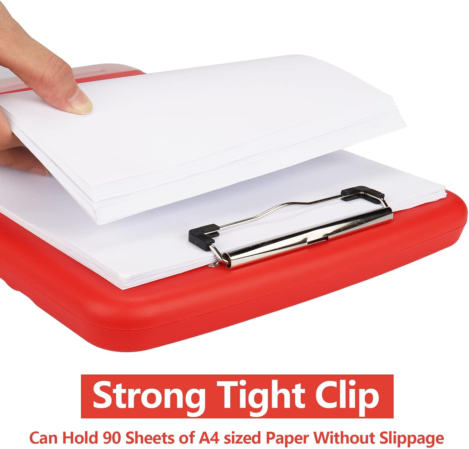 Clipboard with Storage for Office Supplies Clip Boards 8.5x11 with Storage for Nurse,Side Open Nurse Clipboards Foldable Storage Clipboard,Plastic Clipboards with Low Profile Clip Clip Board-Red - Image 3
