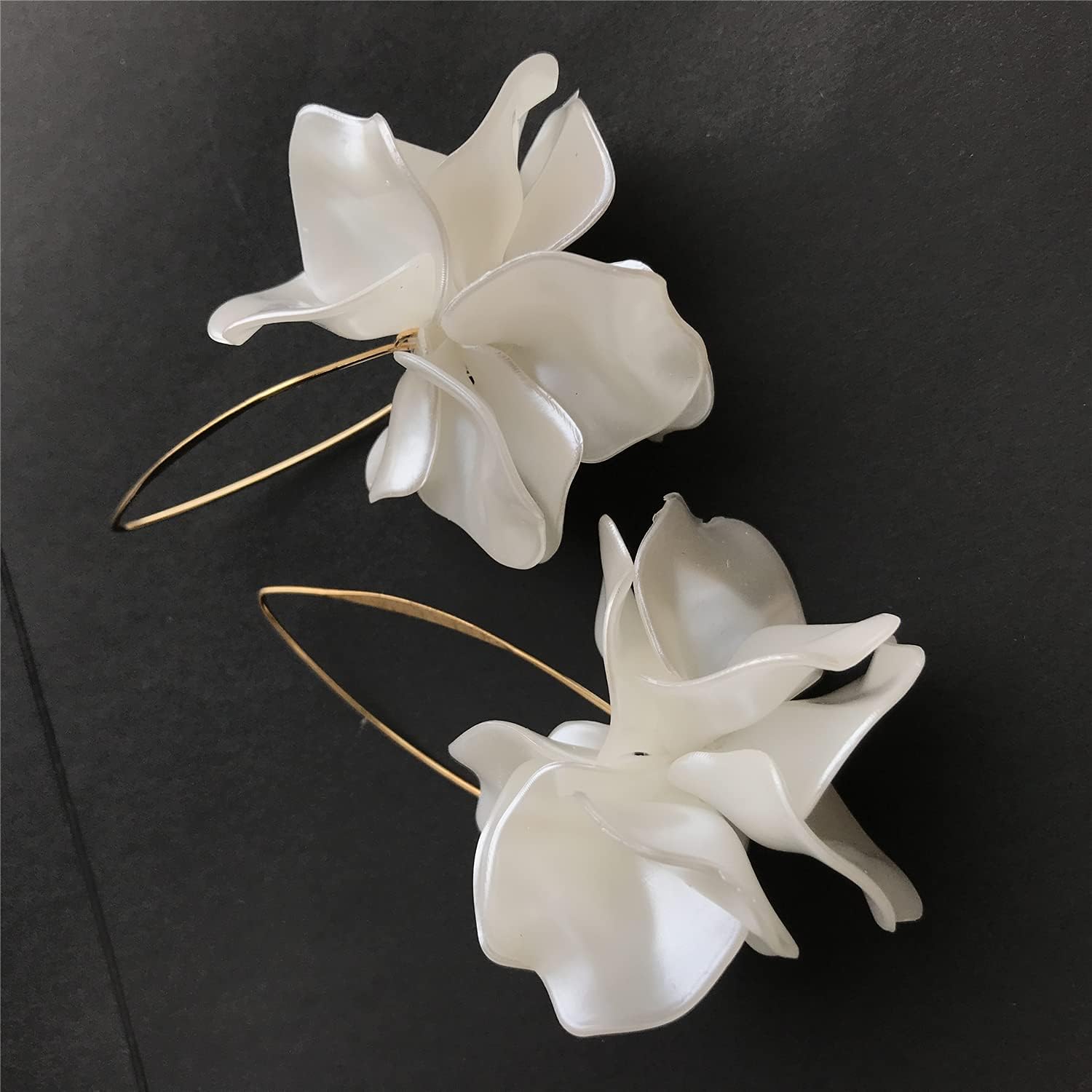 Boho Rose Petal Dangle Resin Earrings - Long Drop Acrylic Tiered Flower Earrings - Statement Exaggerated Floral Tassel Earrings for Women and Girls - Image 8