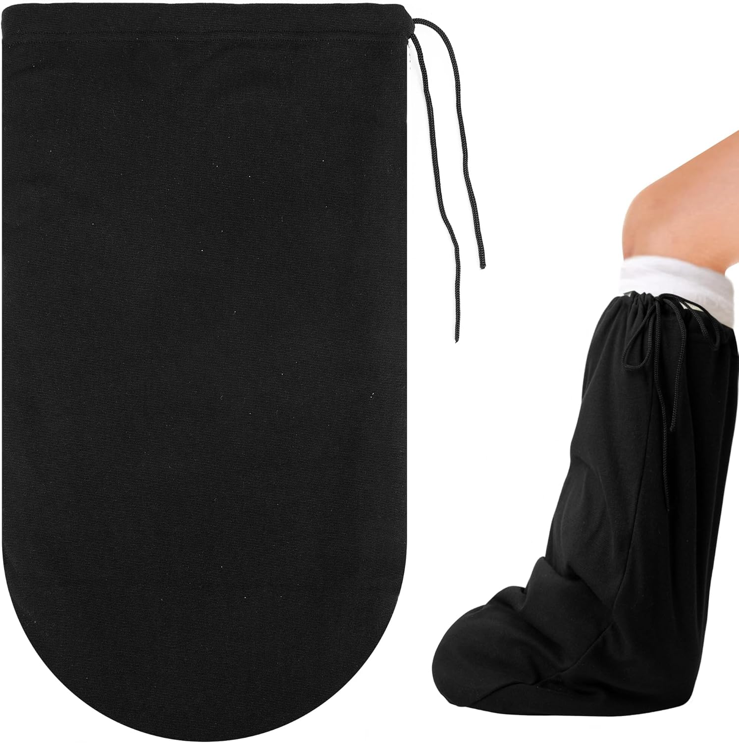 21 x 12.5 Inch Leg Cast Cover- Adjustable Drawstring Foot Cast Sock Cover- Warm Plaster Stocking Protective for Women Men Foot Leg Ankle Protection (1pcs) - Image 1