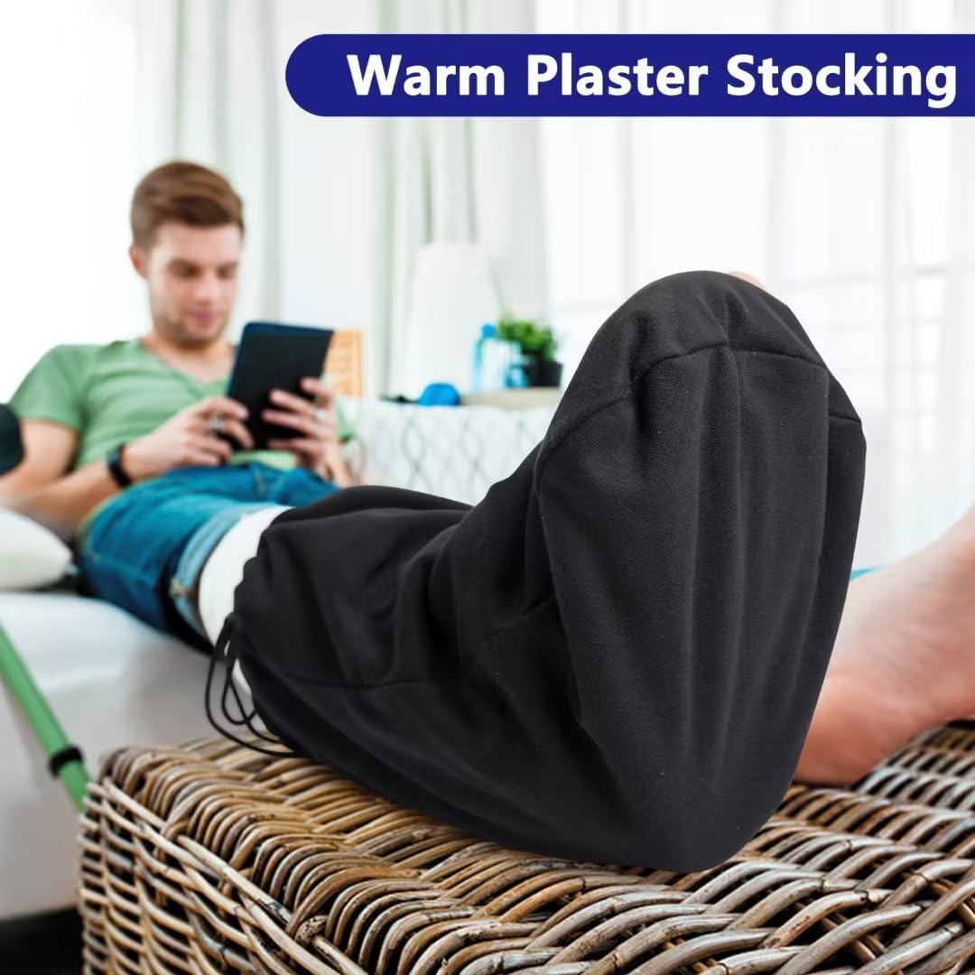21 x 12.5 Inch Leg Cast Cover- Adjustable Drawstring Foot Cast Sock Cover- Warm Plaster Stocking Protective for Women Men Foot Leg Ankle Protection (1pcs) - Image 5